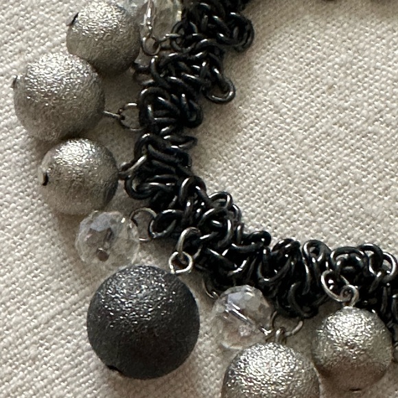 Bracelet Black, Silver, and Clear Balls - Picture 2 of 4